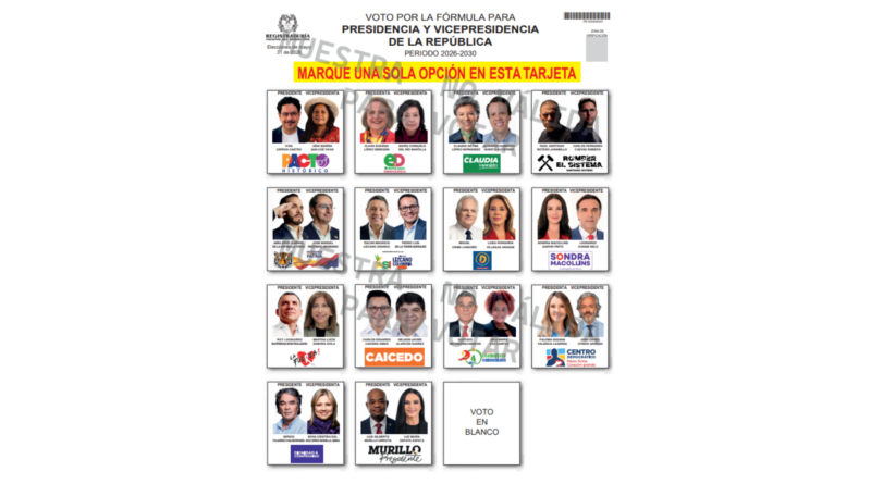 Definido el orden de candidatos en la tarjeta electoral para elecciones presidenciales