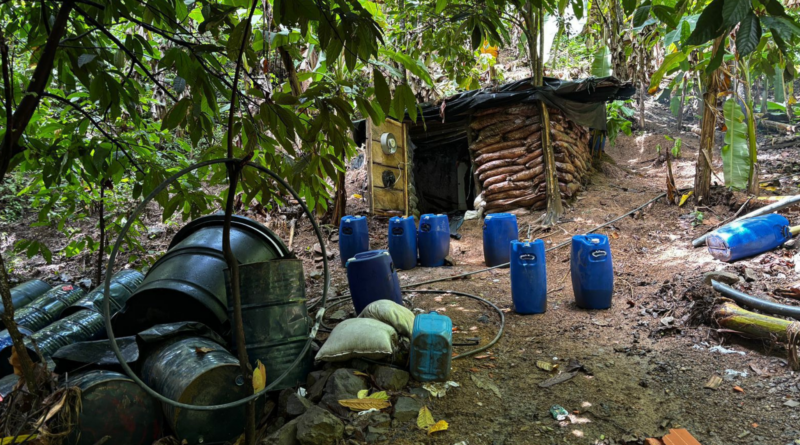 Duro golpe al narcotráfico: incautan toneladas de insumos y cocaína en zona rural del Cesar