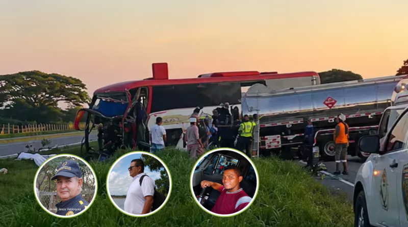 Choque entre bus y camión cisterna deja tres muertos y ocho heridos en Magdalena