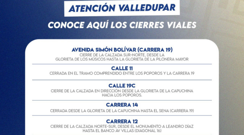 Atención: este 12 de julio habrá cierres viales en Valledupar por la Media Maratón de la Independencia