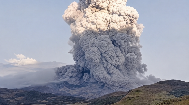 Volcán Puracé registra nueva emisión de ceniza tras el fuerte sismo de magnitud 7,4