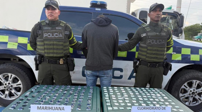Capturan a hombre con 200 dosis de estupefacientes en la vía Bosconia-El Copey