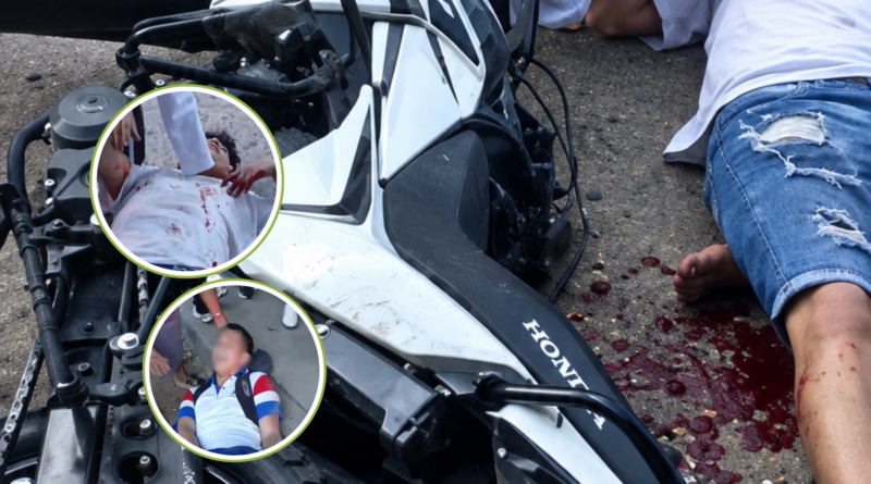 Dos jóvenes permanecen graves tras chocar en motocicleta contra un motocarro en Valledupar